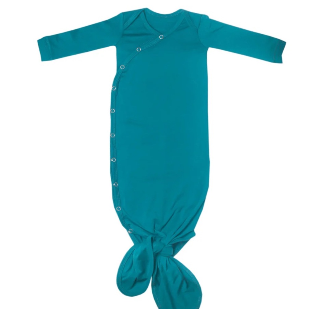 Copper Pearl Newborn Knotted Gown Steel